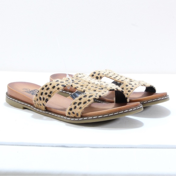 Muk Luks Nerissa Leopard T-Strap Animal Print Fur Sandals Women's Size 8 - Picture 3 of 8